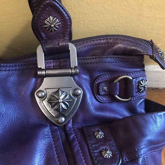 B Makowsky soft purple (eggplant) leather shoulder bag - Picture 4 of 8